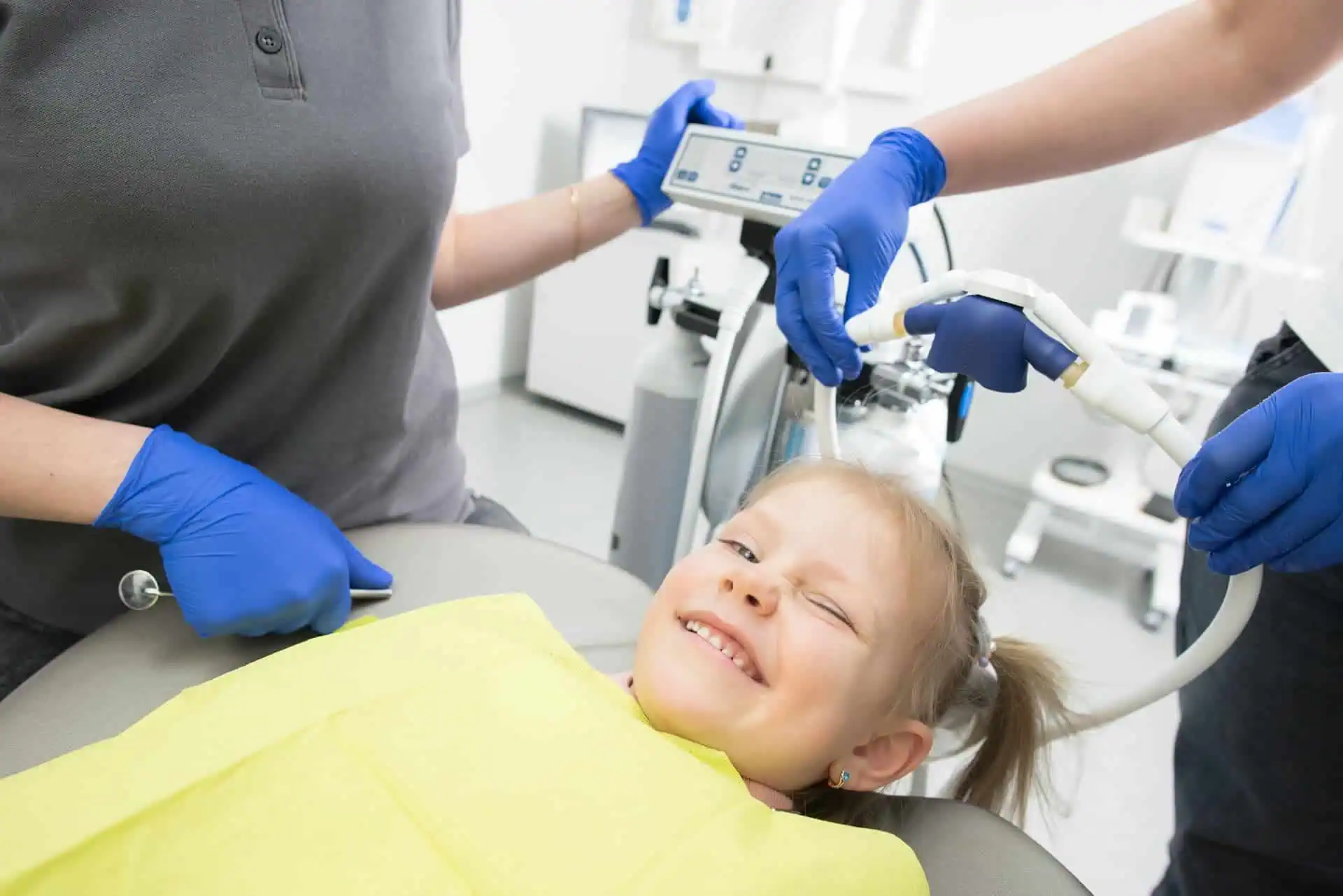 little girl at pediatric dentist office in Metairie